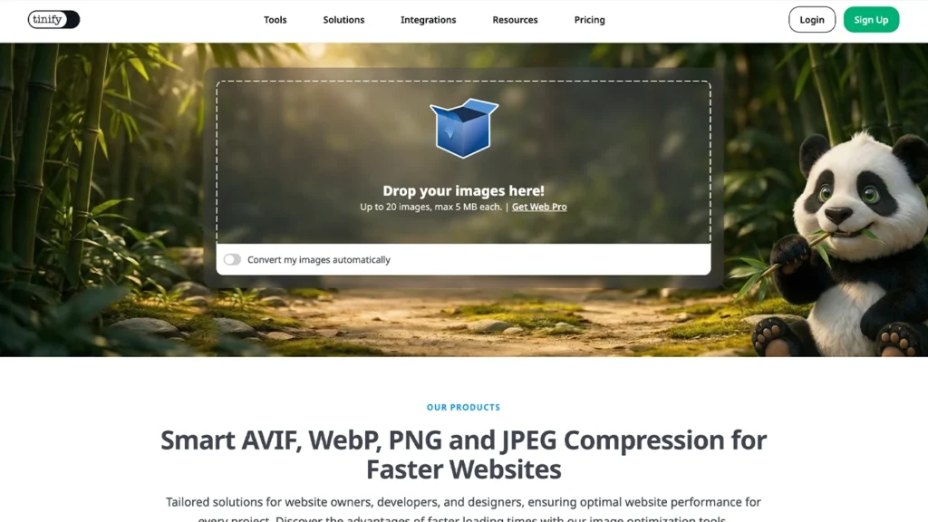 tinypngのトップページの画面