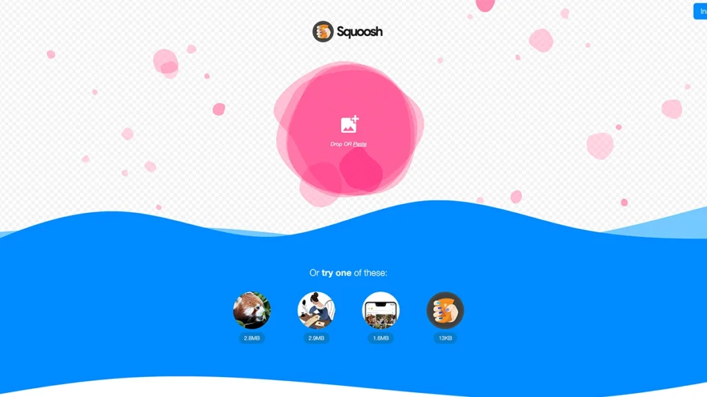 Squooshの画像圧縮画面