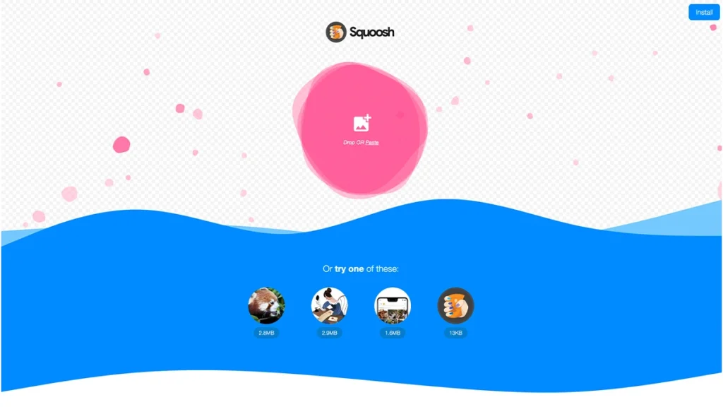 Squooshの画像サイズ変更画面