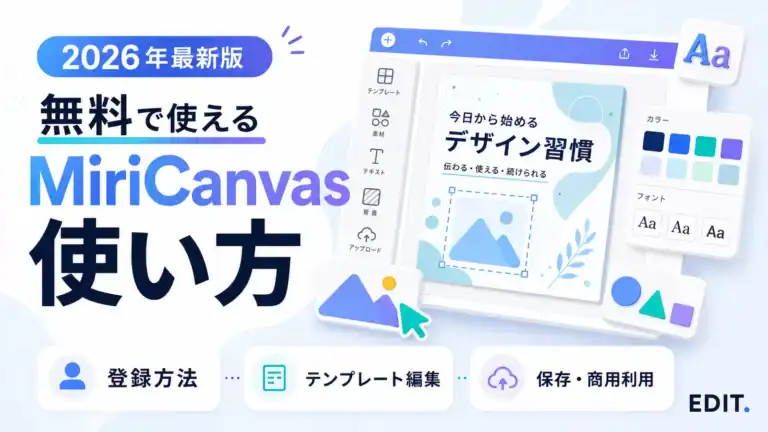 MiriCanvasの無料範囲と使い方を解説する記事アイキャッチ