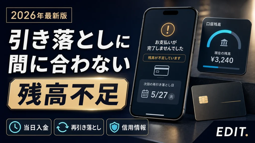 クレジットカードの引き落としに間に合わないときの確認項目と対処法