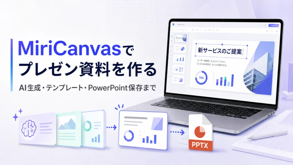 MiriCanvasでAIとテンプレートを使ってプレゼン資料を作る方法