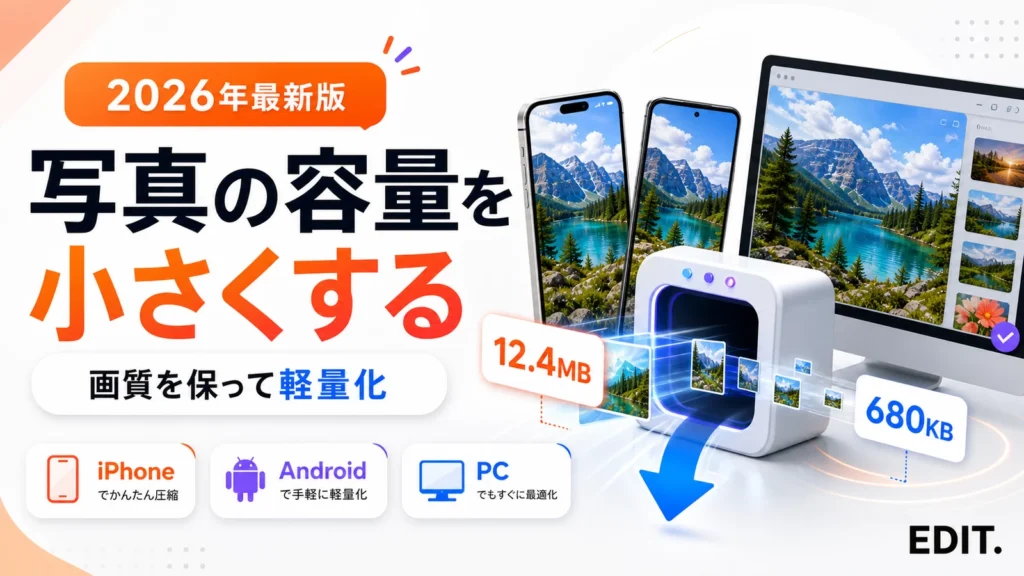 写真の容量を小さくするiPhone・Android・PC別の方法