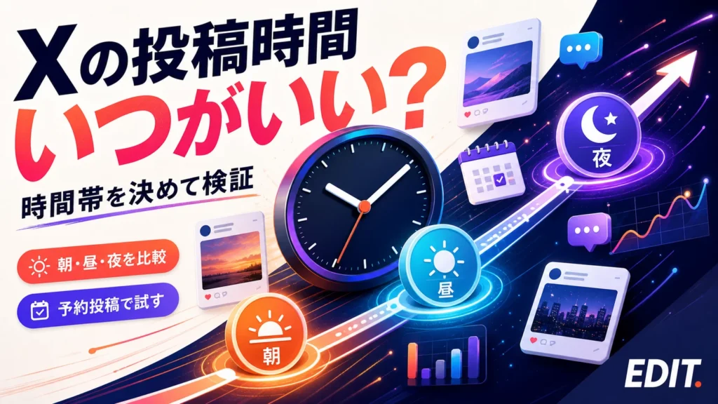 Xの投稿時間を朝・昼・夜で比較し予約投稿で検証する方法